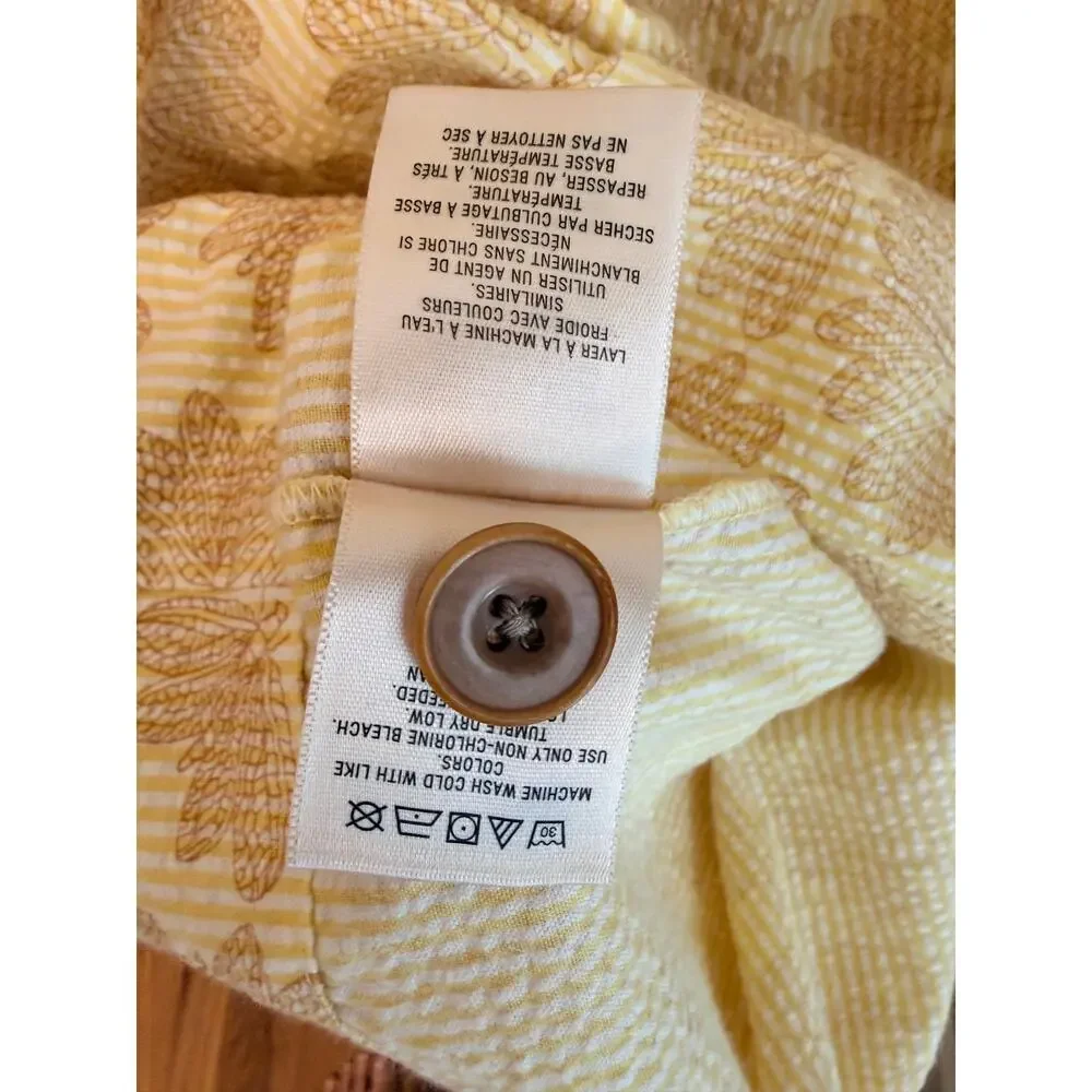 Maeve Yellow Floral Seersucker Button Front Sundress Size 2